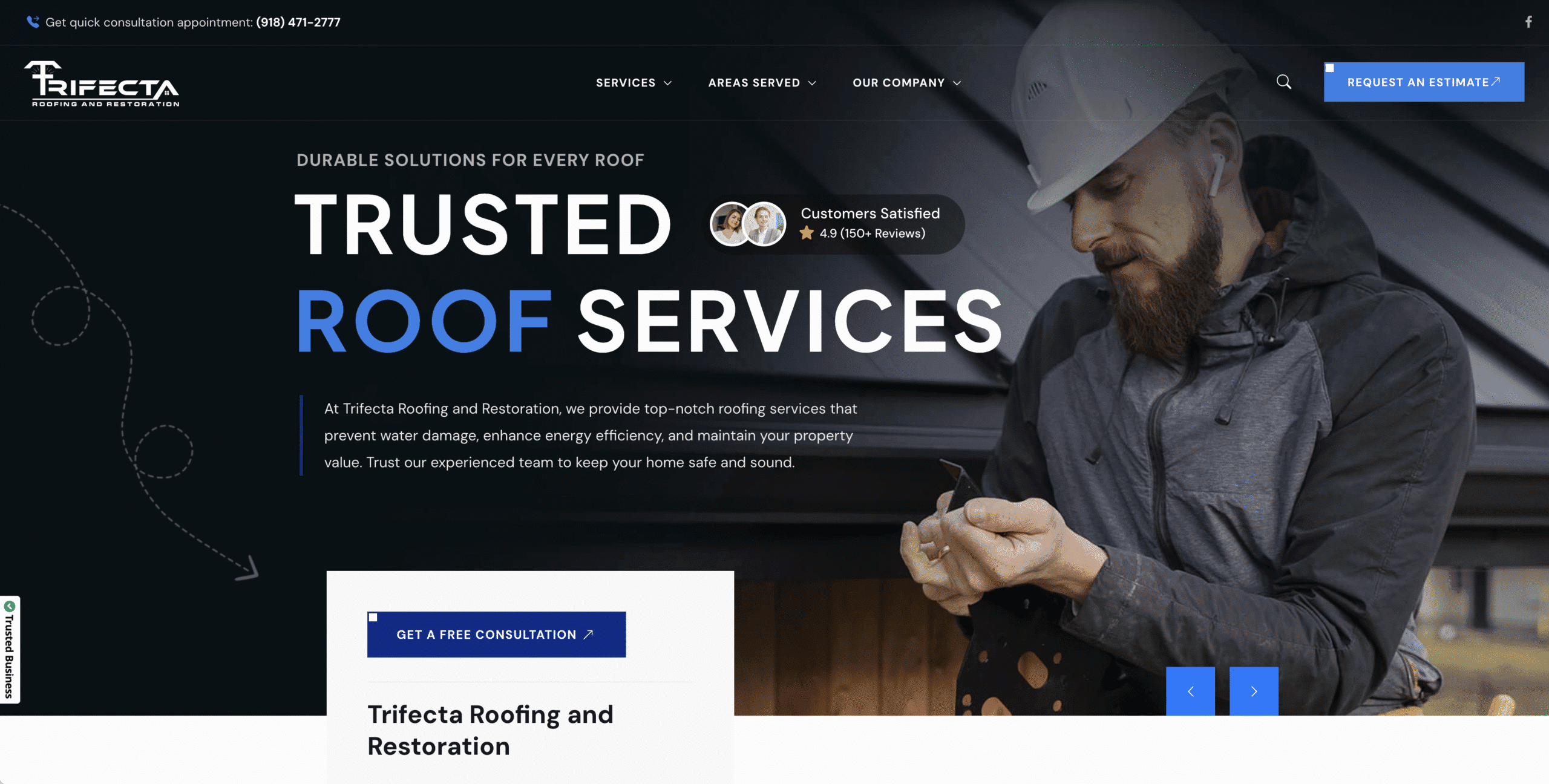 Trifecta Roofing and Restoration hail damage roof repair Tulsa