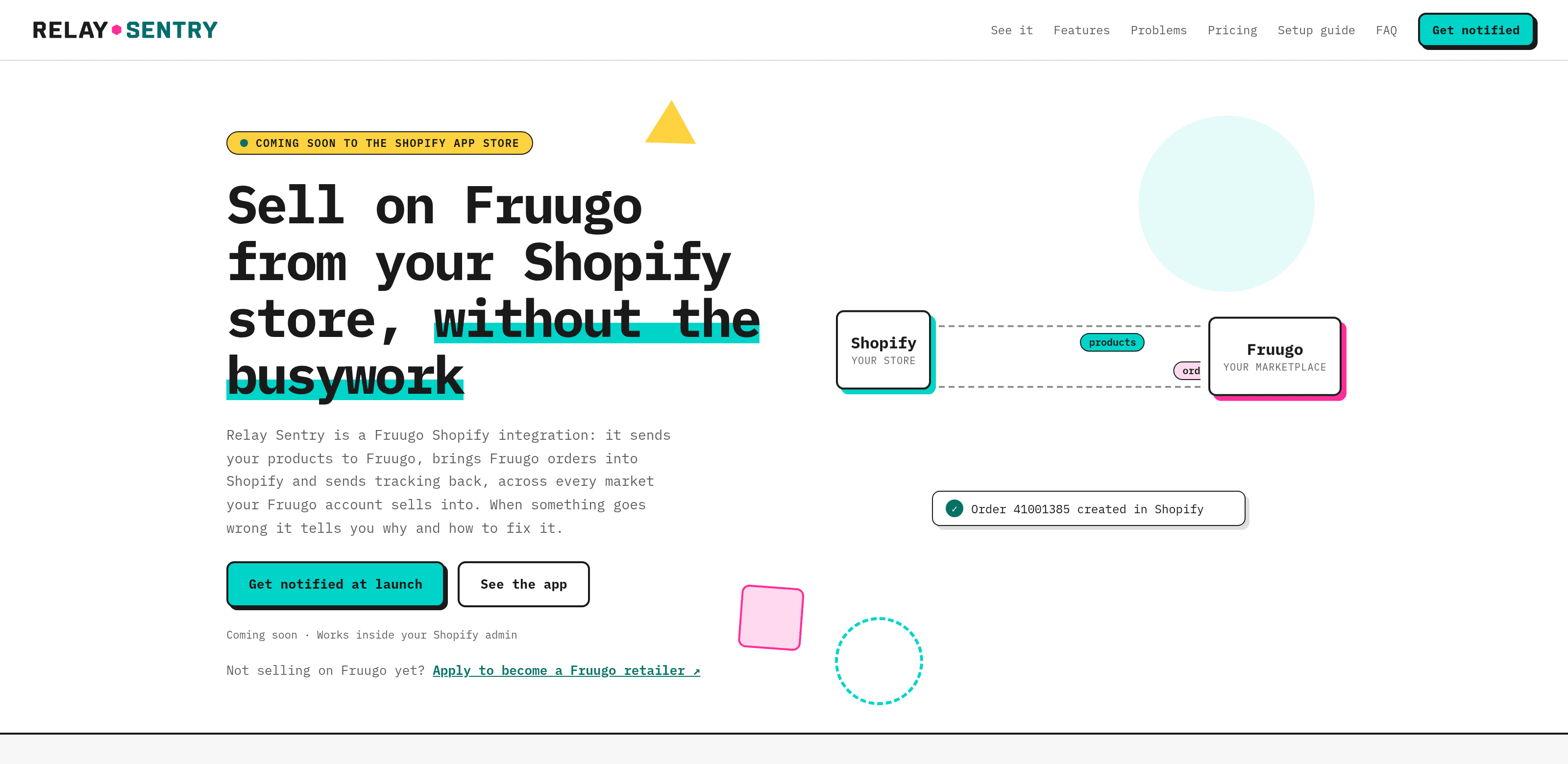 Relay Sentry: sell on Fruugo from your Shopify store
